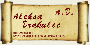 Aleksa Drakulić vizit kartica